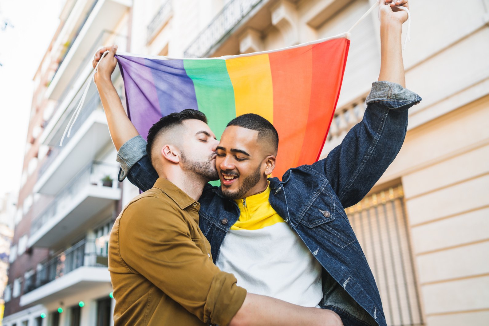 Gay Couple Embracing Each Other 